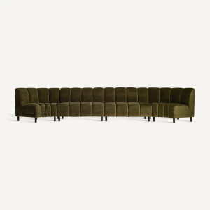 Canapea modulară verde, din catifea, 180x72x86 cm, SHUL - Img 6