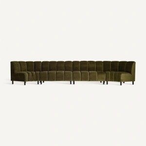 Canapea modulară verde, din catifea, 180x72x86 cm, SHUL - Img 6