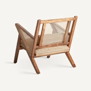 Fotoliu maro din lemn de mango, bumbac si iuta, 61x82x73 cm, HICKORY