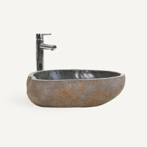 Lavoar baie, culoare nisip, din piatră, 59x38x16 cm, TAURUS