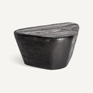 Masa de cafea neagra, din lemn de tec, 77x64x40 cm, LESTANS