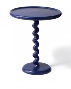 Măsuță laterală albastru închis, din metal, 46x46x56 cm, TWISTER