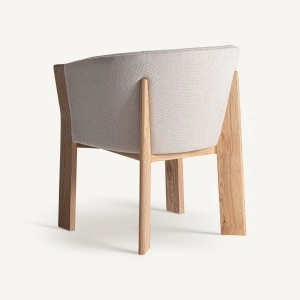 Scaun dining alb inchis, din lemn de stejar si poliester, 62x62x75 cm, NARA