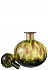 Sticlă decorativă mică Verde/Negru/Auriu - Img 3