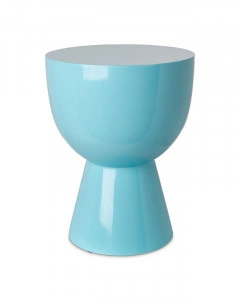 Taburet rotund, albastru deschis, din poliester, 35,5x46 cm, TIP TAP