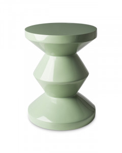 Taburet rotund, verde oliv, din poliester, 35,5x35,5x46 cm, ZIG ZAG