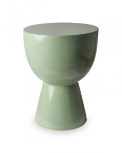 Taburet rotund, verde oliv, din poliester, 35,5x46 cm, TIP TAP