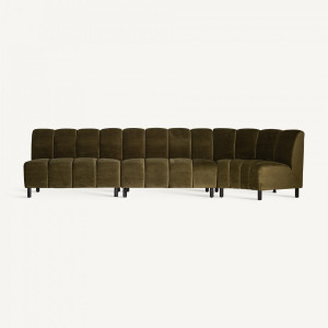 Canapea modulară verde, din catifea, 180x72x86 cm, SHUL - Img 7