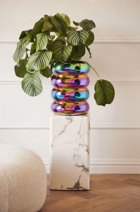 Ghiveci pentru plante multicolor din ceramică, 34x34x44 cm, CHUBBY