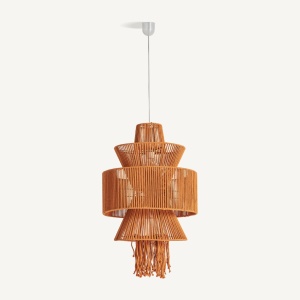 Lustra portocalie din bumbac, stil boho, 50 x 50 x 70 cm, CORAL