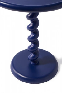 Măsuță laterală albastru închis, din metal, 46x46x56 cm, TWISTER