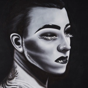 Tablou alb/negru, din canvas, 140x4x180 cm, CHARLOTTE - Img 2