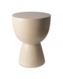 Taburet rotund, bej, din poliester, 35,5x46 cm, TIP TAP