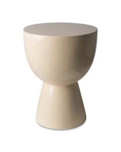 Taburet rotund, bej, din poliester, 35,5x46 cm, TIP TAP