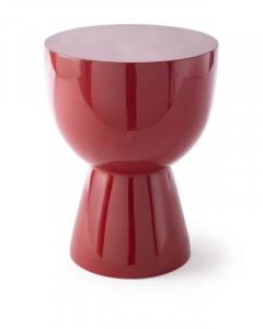 Taburet rotund, roșu burgundy, din poliester, 35,5x46 cm, TIP TAP