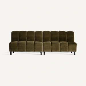 Canapea modulară verde, din catifea, 180x72x86 cm, SHUL - Img 8