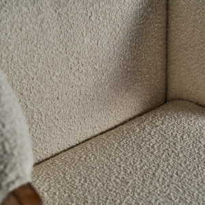 Fotoliu alb, din lemn de pin și bumbac boucle, 73x80x82 cm, PRATI BOUCLE - Img 8