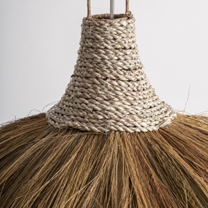 Lustra maro din fibra naturala, stil boho, 80 x 80 x 90 cm, BAYLE