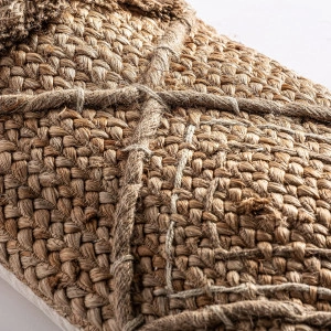 Pernă dreptunghiulară, natur, brodată, din iută și poliester, 90x35x15 cm, AMELY - Img 3