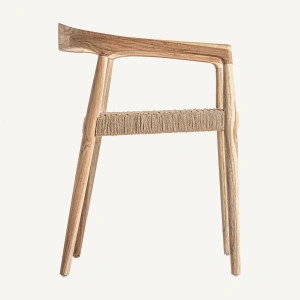 Scaun dining natur din lemn de tec, 57x52x73 cm, CAEN - Img 3