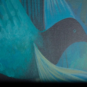 Tablou multicolor, din canvas și lemn de pin, 140x4x180 cm, NAEL - Img 3