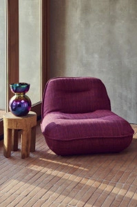 Taburet cognac din lemn, 36x36x40 cm, ROUND