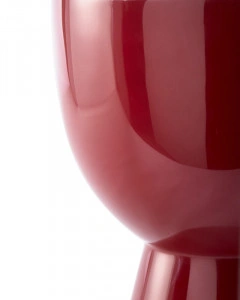 Taburet rotund, roșu burgundy, din poliester, 35,5x46 cm, TIP TAP