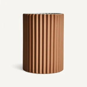 Vaza maro deschis, din ceramica, 15x14x20 cm, PLISSE