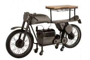Bar tip Motocicletă Metal/Lemn de mango Gri închis/Natural (1504)