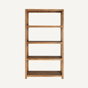 Bibliotecă maro, din lemn reciclat de ulm, 115x41x206 cm, UDINE