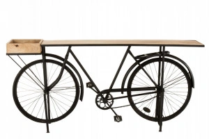 Consolă Bicicletă Metal/Lemn de Mango Negru/Natural (1501) - Img 3