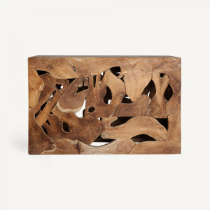 Consolă natur, din lemn de tec, 120x45x80 cm, URAMA