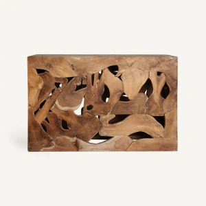 Consolă natur, din lemn de tec, 120x45x80 cm, URAMA