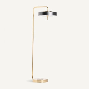 Lampadar negru/auriu, din fier, 58x35x143 cm, MAOZ