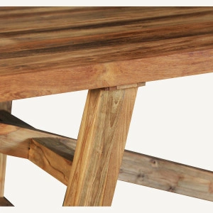 Masă dining natur, din lemn de tec, 400x128x79 cm, NYSTED - Img 2