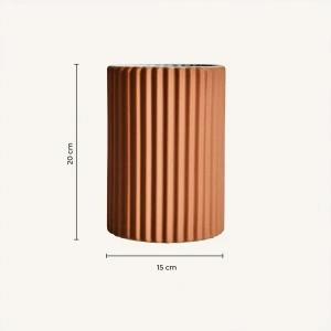 Vaza maro deschis, din ceramica, 15x14x20 cm, PLISSE