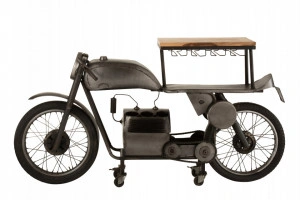 Bar tip Motocicletă Metal/Lemn de mango Gri închis/Natural (1504) - Img 2