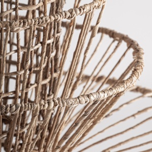 Lustra maro din fibra naturala, stil boho, 58 x 58 x 81 cm, VICAL