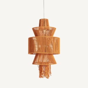 Lustra portocalie din bumbac, stil boho, 50 x 50 x 70 cm, CORAL