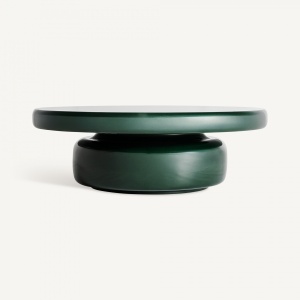 Masa de cafea verde, din MDF si sticla, 90x90x30 cm, GORY