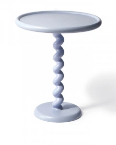 Măsuță laterală albastru deschis, din metal, 46x46x56 cm, TWISTER