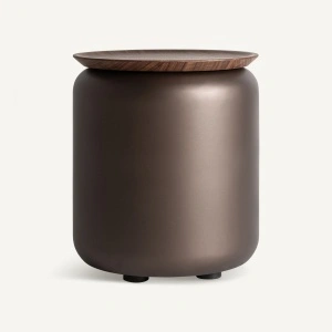 Masuta laterala multicolora, rotunda, din placaj si MDF, 45x45x52 cm, BUGDORF