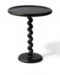 Măsuță laterală neagră, din metal, 46x46x56 cm, TWISTER