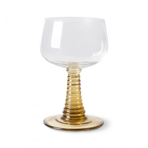 Pahar de vin verde/transparent, din sticlă, 275 ml