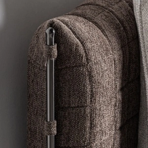 Pat bej, din textil si lemn de pin, 225x220x116 cm, KYOTO