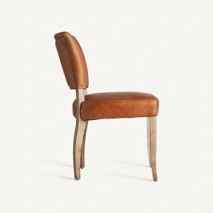 Scaun dining maro, din piele și lemn de mesteacăn, 52x64x88 cm, TOLLA - Img 4