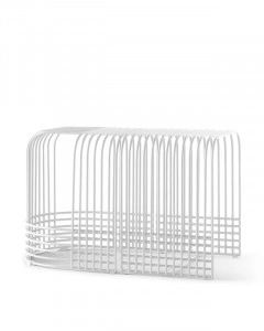 Taburet alb din metal, 39,8x41,8x44,4 cm, DROP END