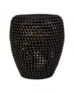 Taburet rotund maro închis din metal, 40x40x46 cm, DOT
