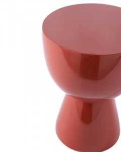 Taburet rotund, roșu coral, din poliester, 35,5x46 cm, TIP TAP