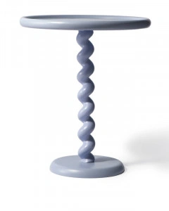 Măsuță laterală albastru deschis, din metal, 46x46x56 cm, TWISTER